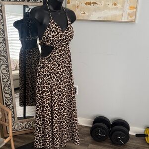 HYFVE Leopard Print Maxi Dress - Brown Black Cream